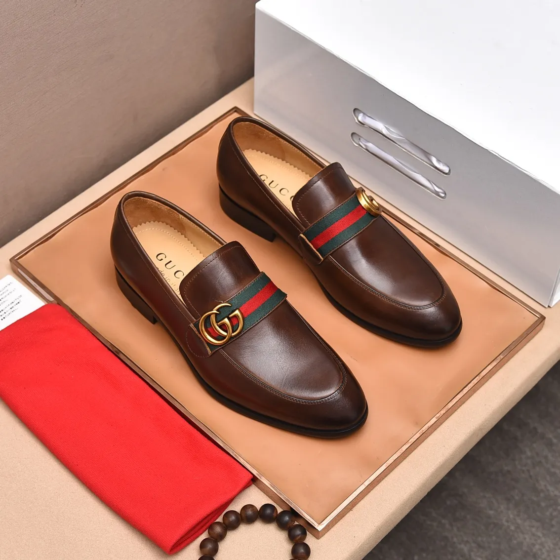 Men's shoes💰540📛📛Original (water-dyed cowhide) Gucci GUCCI official website formal shoes🌀 Italian🇮🇹imported cowhide➕top imported water-dyed cowhide lining💋Finely handmade original bottom, the real thing looks better when photographed in person Standard size 38-44